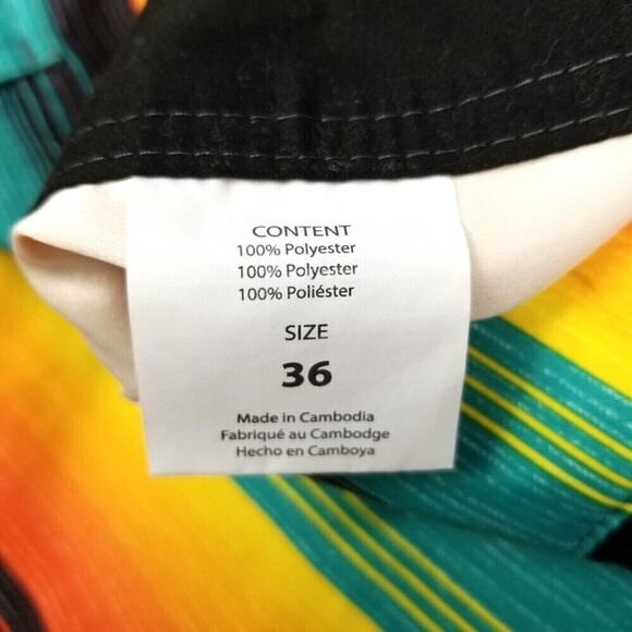 O'Neill 90s Y2k Striped Santa Cruz 11 Inch Board Shorts Swim Trunks Men 36 Green - Picture 3 of 11